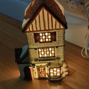Department 56 Illuminated Poulterer House - Brown and Cream
